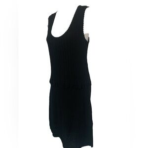 Chloe Black Silk Blend Dress Ladies Medium Ruffle